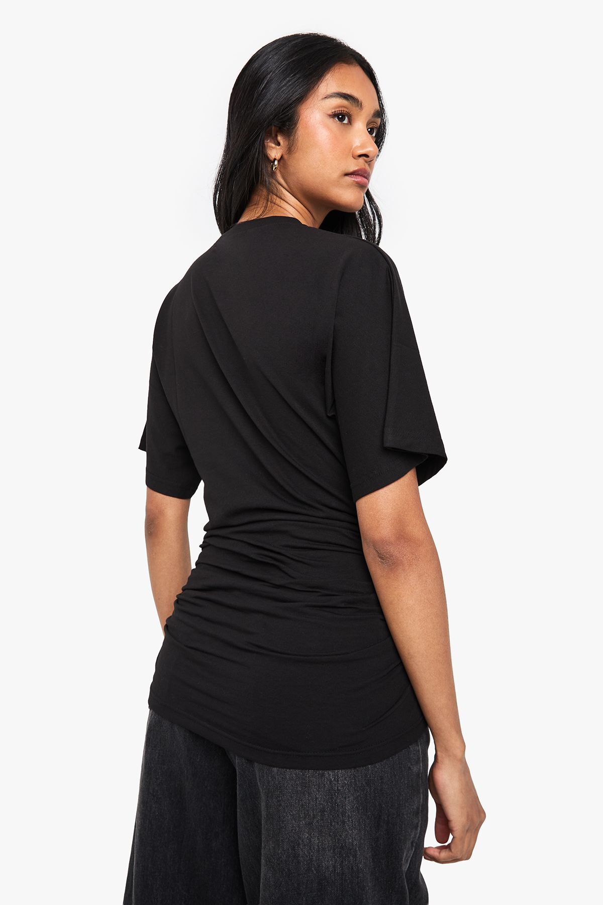 Draped Cinched Waist T-Shirt - Image 2