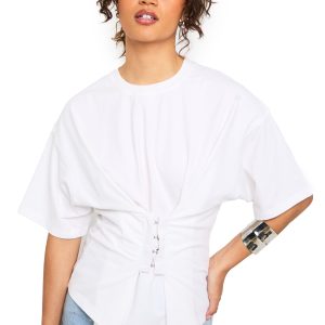 Hook and Eye Corseted Waist T-Shirt