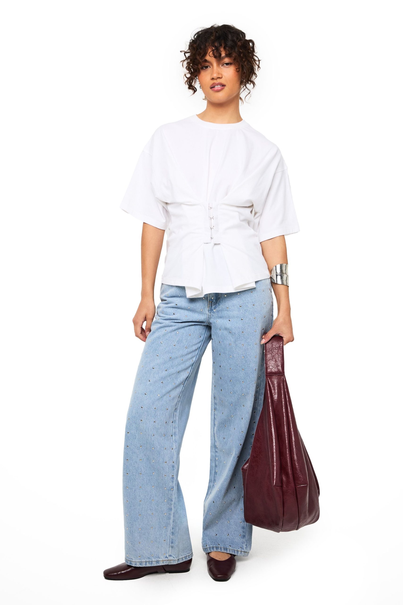 Hook and Eye Corseted Waist T-Shirt - Image 3