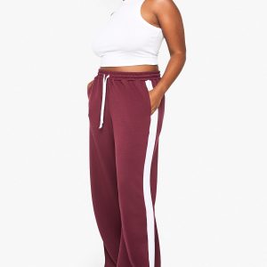 Plus Supersoft Contrast Stripe Wide Leg Trouser