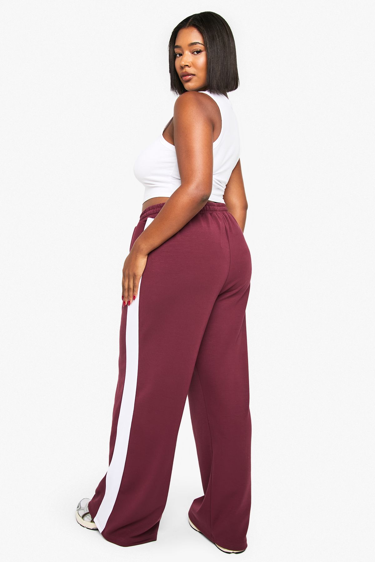 Plus Supersoft Contrast Stripe Wide Leg Trouser - Image 2