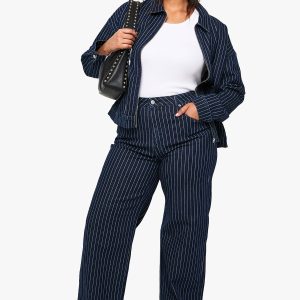 Plus Striped Wide Leg Jean