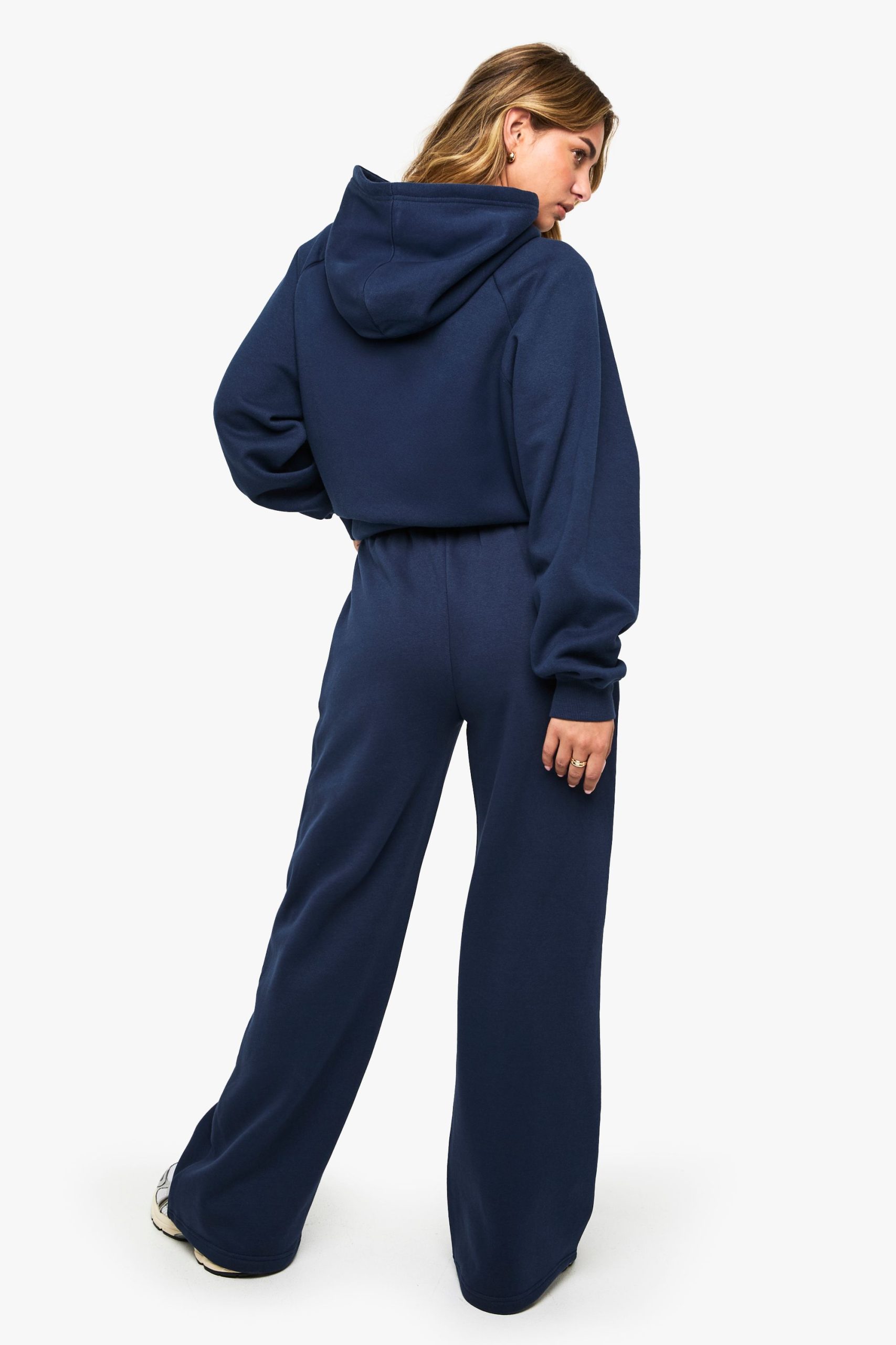 Pintuck Detail Deep Waistband Wide Leg Jogger - Image 2