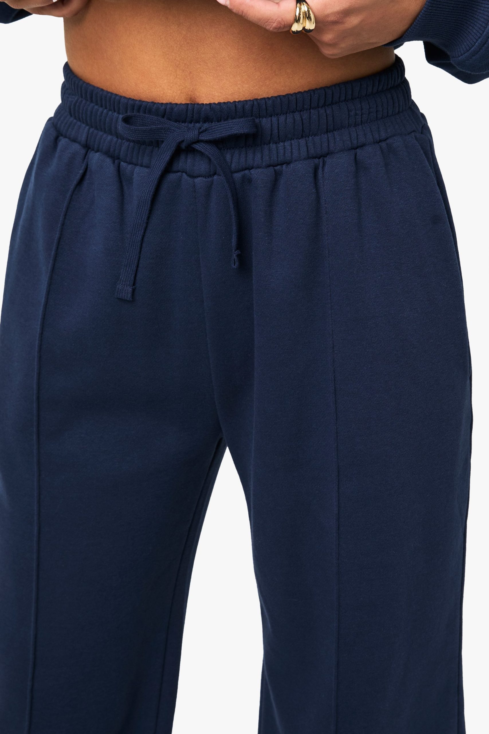 Pintuck Detail Deep Waistband Wide Leg Jogger - Image 4