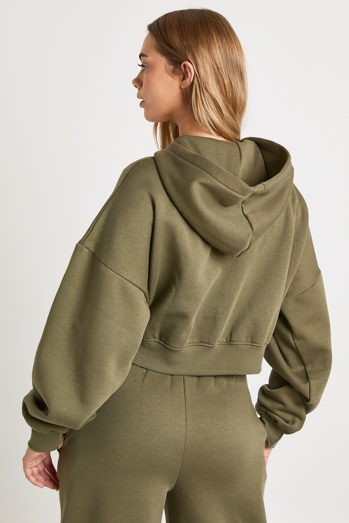 Boxy Balloon Sleeve Oversized Zip Through Hoodie - Image 2
