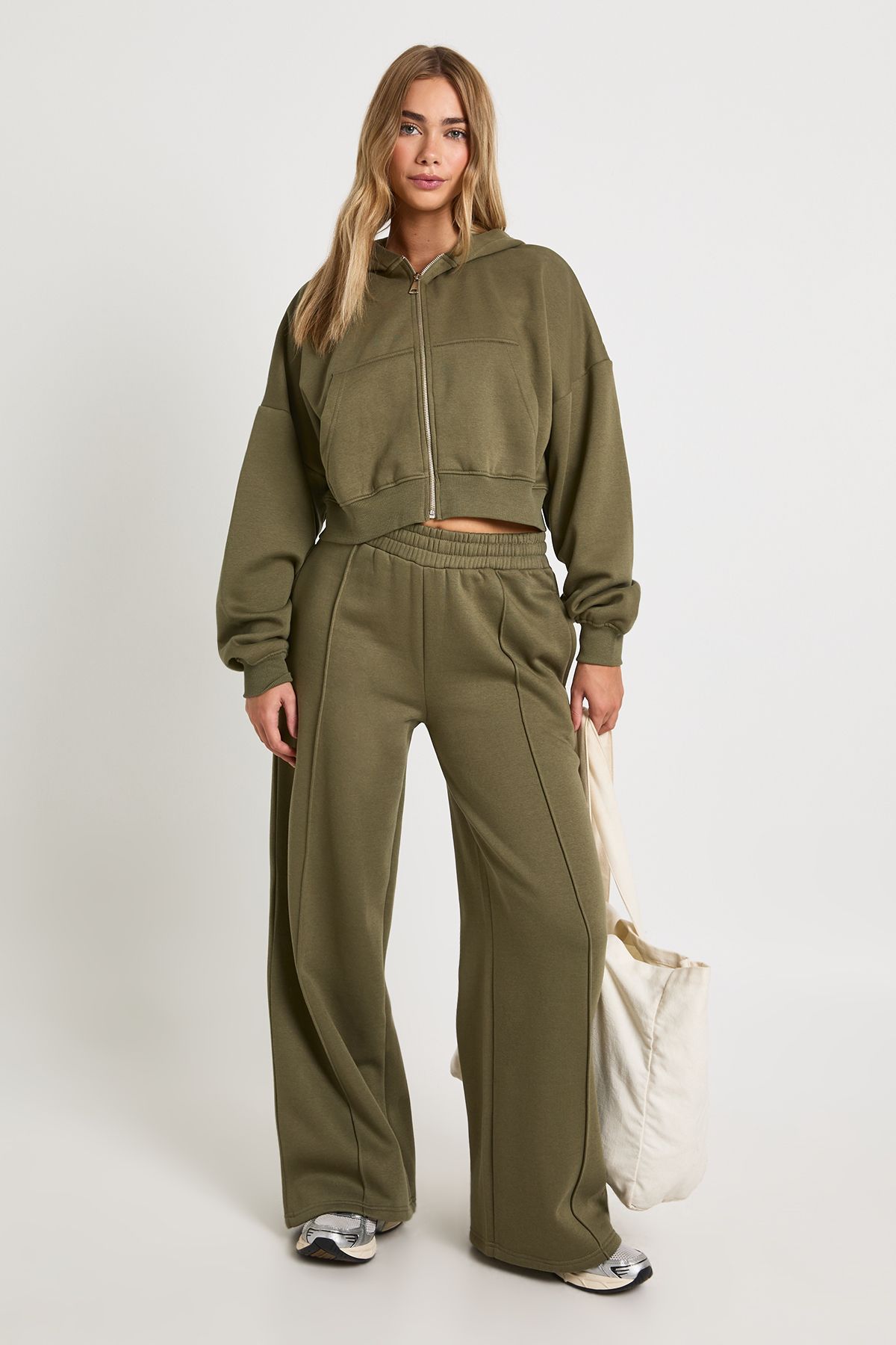 Boxy Balloon Sleeve Oversized Zip Through Hoodie - Image 3