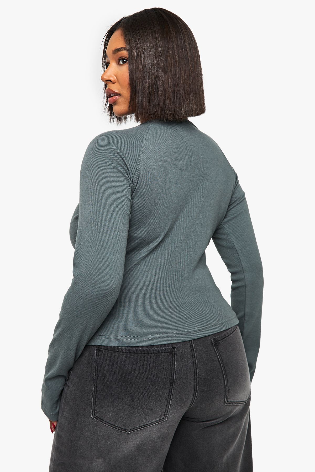 Plus Button Down Long Sleeve Top - Image 2
