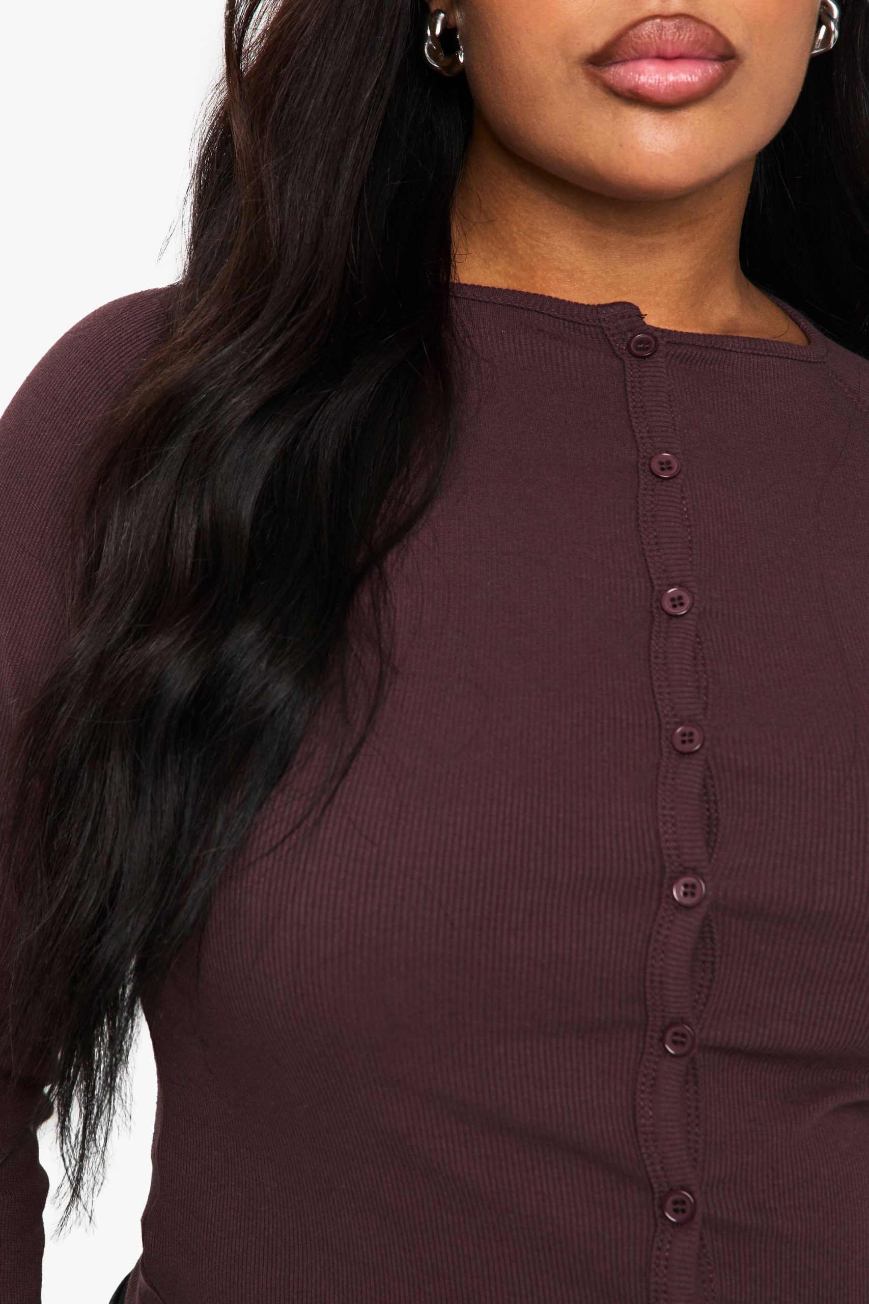 Plus Button Down Long Sleeve Top - Image 4