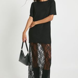 Tall Lace Detail Midaxi T-shirt Dress
