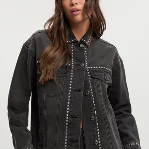 Studded Oversized Denim Jacket