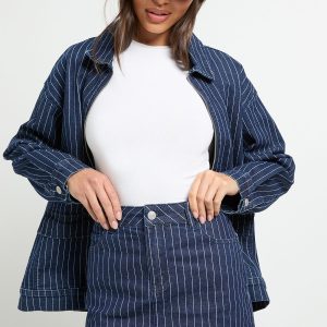 Stripe Denim Skirt