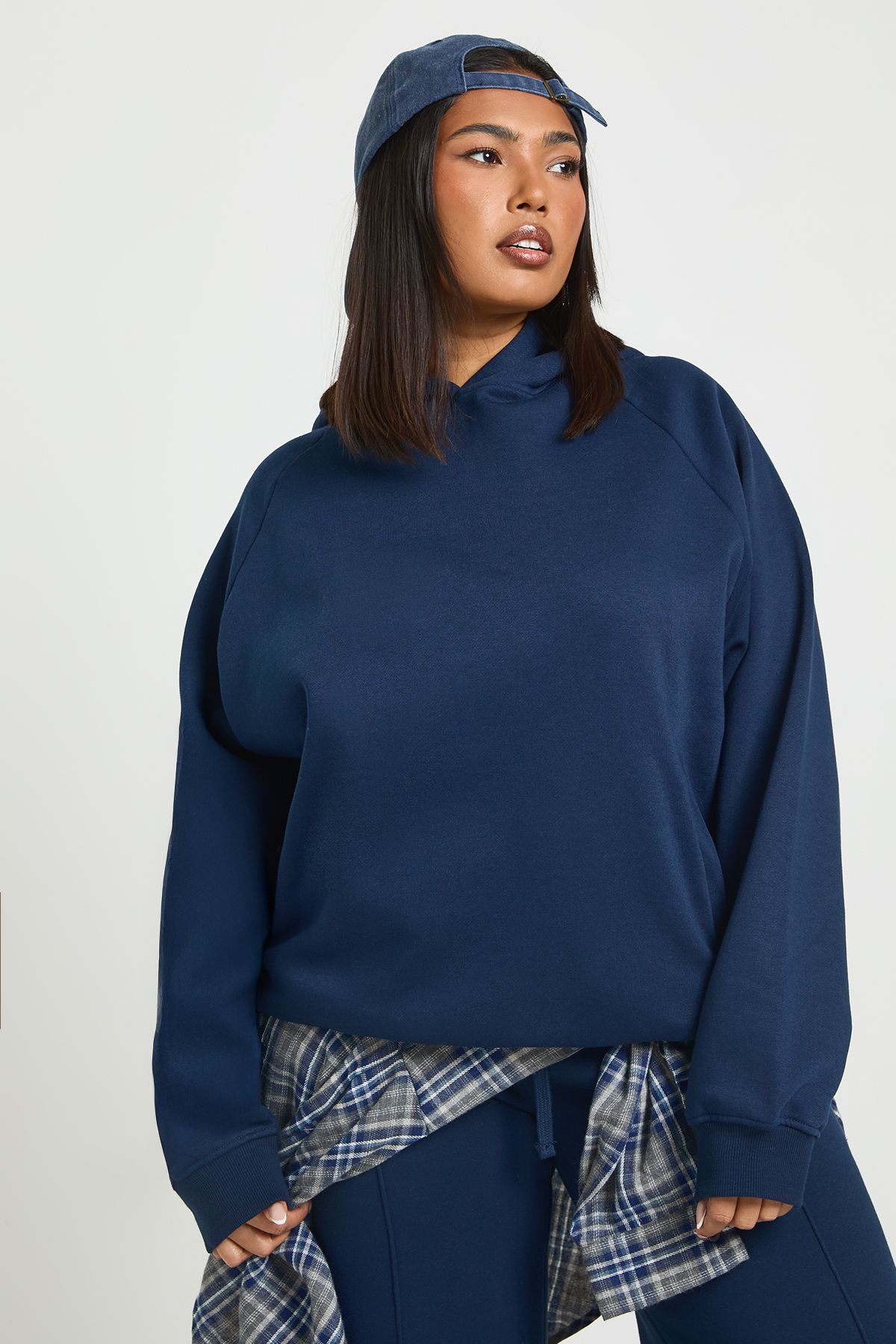 Plus Core Basic Raglan Seam Oversized Hoodie