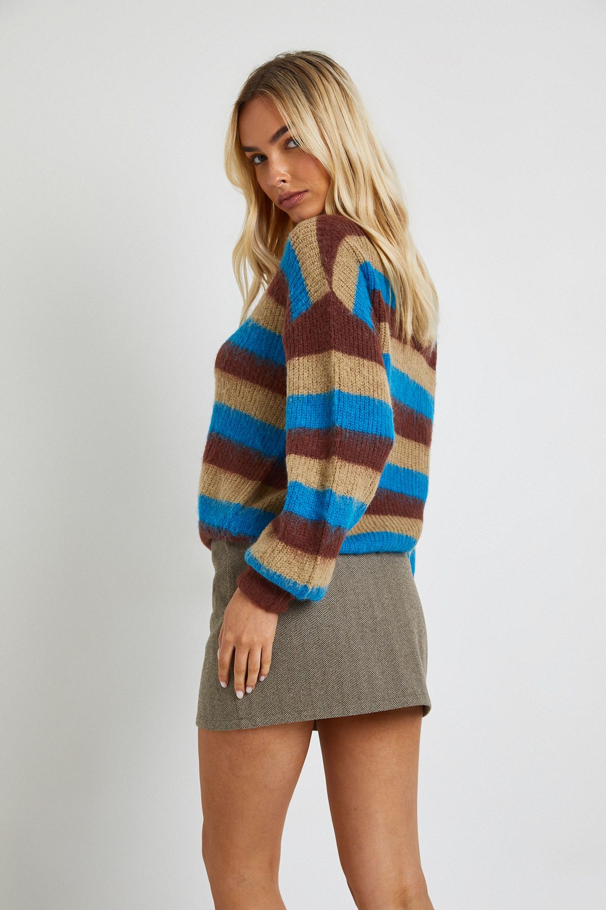 Brushed Soft Knit Oversized Crew Neck Jumper - Image 2