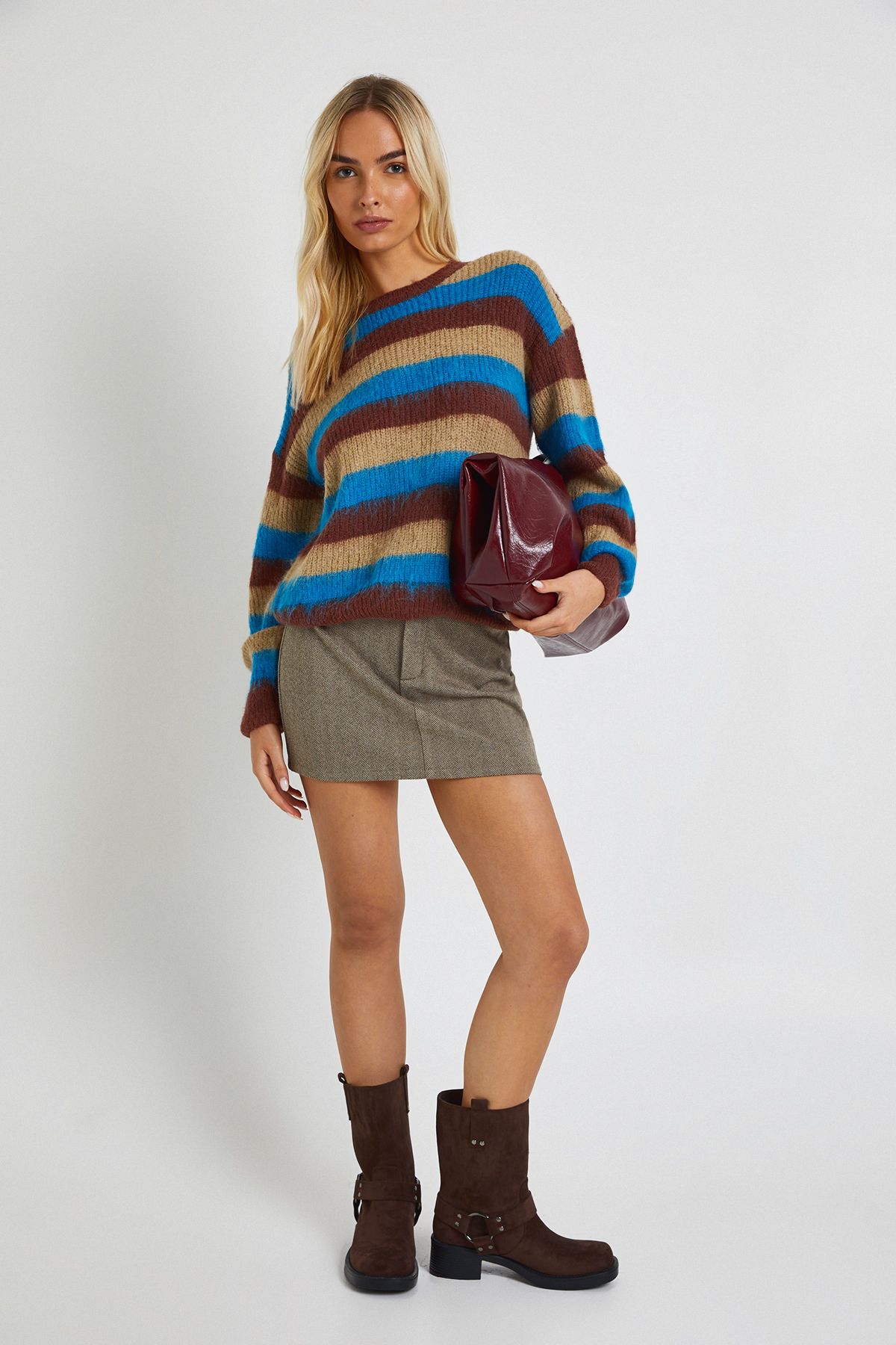 Brushed Soft Knit Oversized Crew Neck Jumper - Image 3
