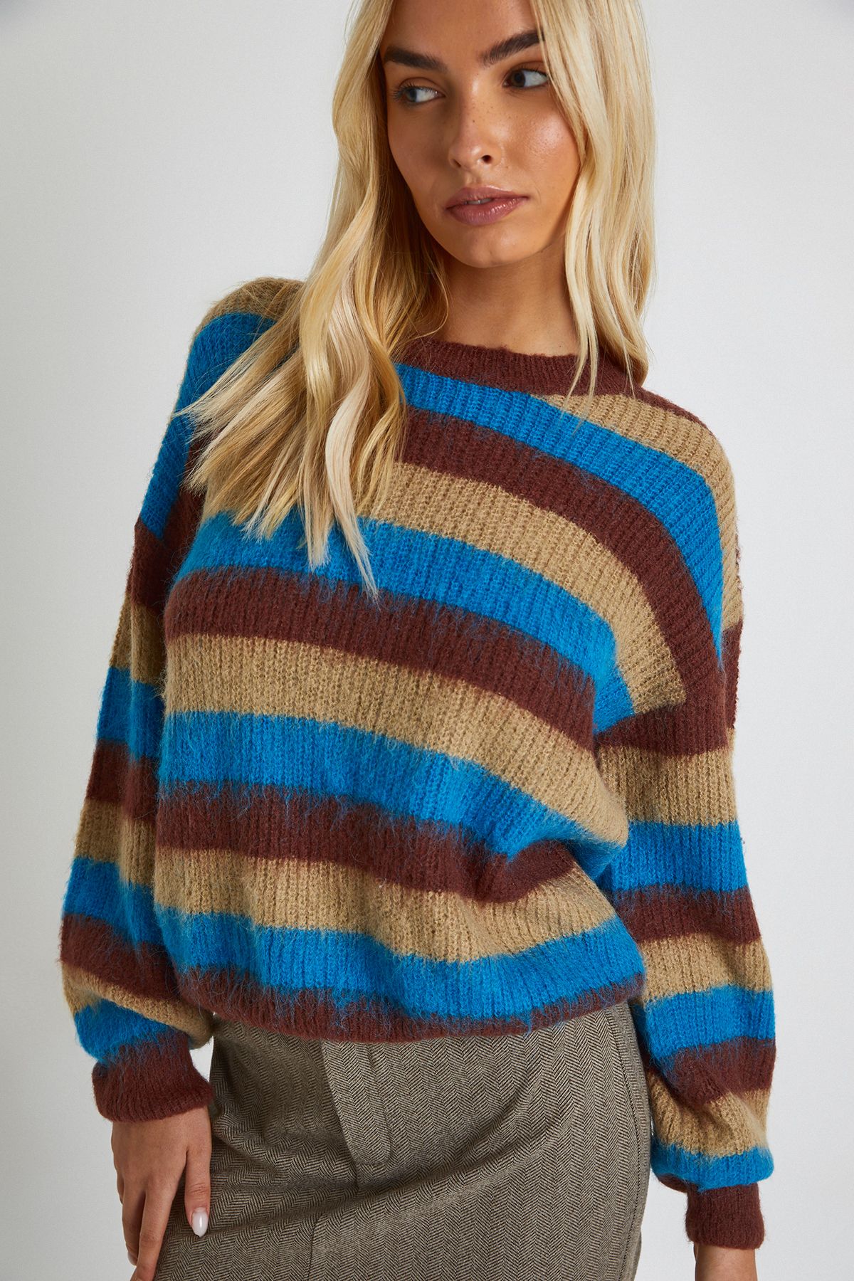 Brushed Soft Knit Oversized Crew Neck Jumper - Image 4