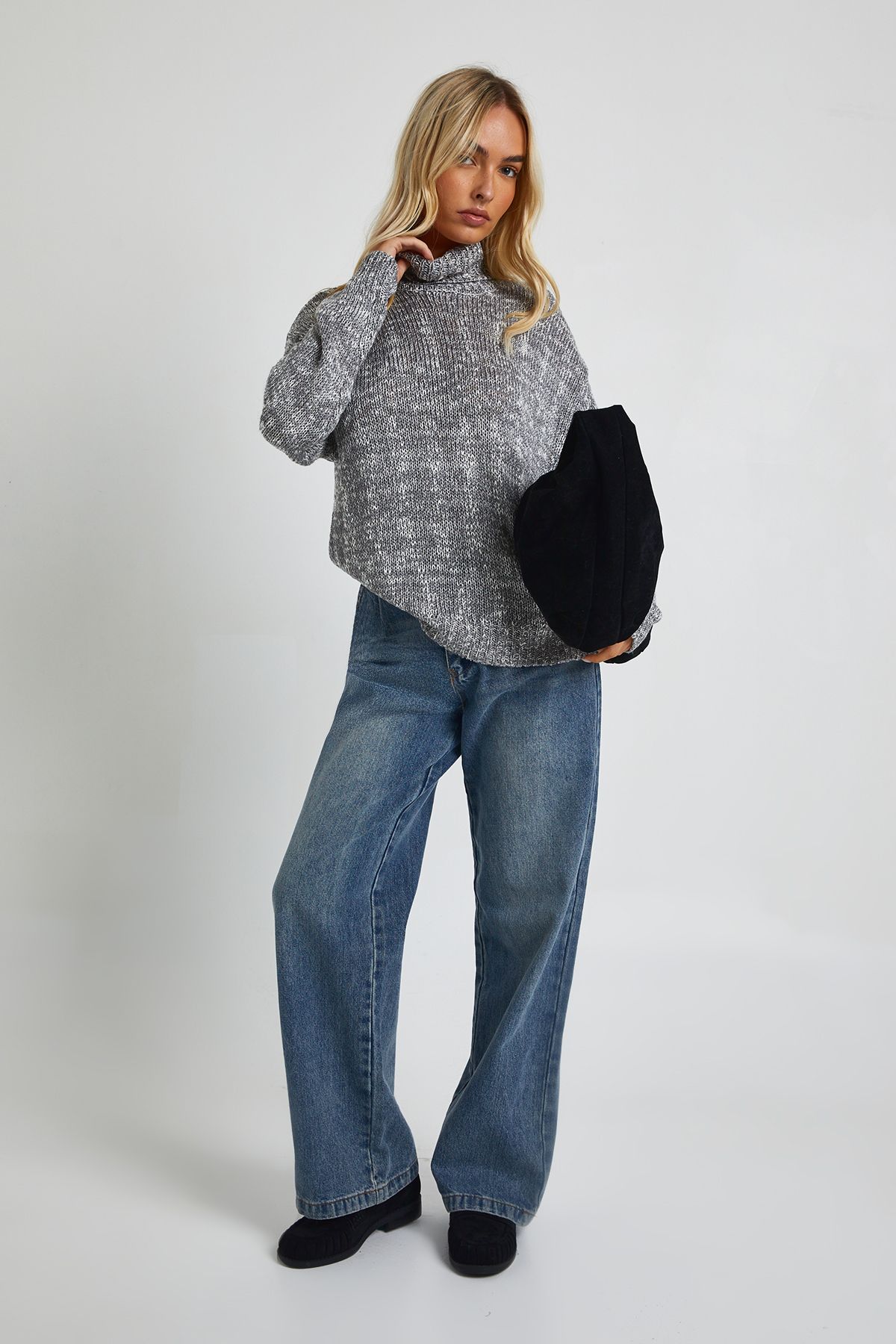 Roll Neck Marl Knit Jumper - Image 3