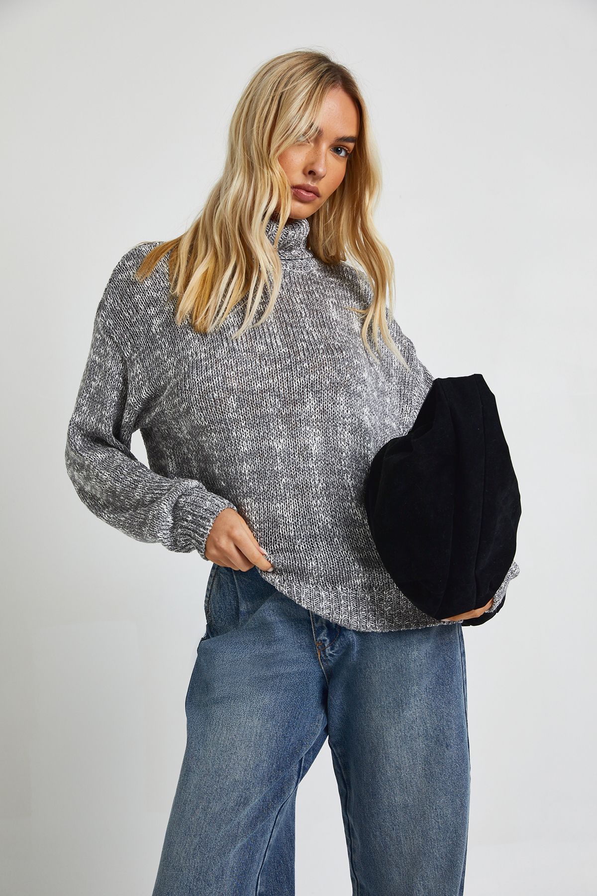 Roll Neck Marl Knit Jumper - Image 4