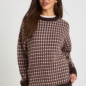 Chunky Knit Patterned Oversized Jumper