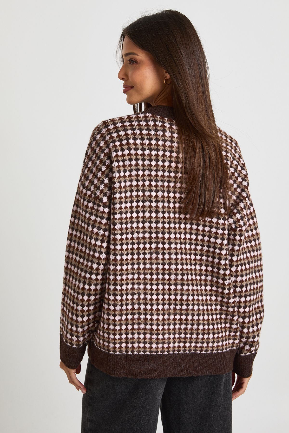 Chunky Knit Patterned Oversized Jumper - Image 2