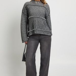 Chunky Knit High Neck Oversized Jumper