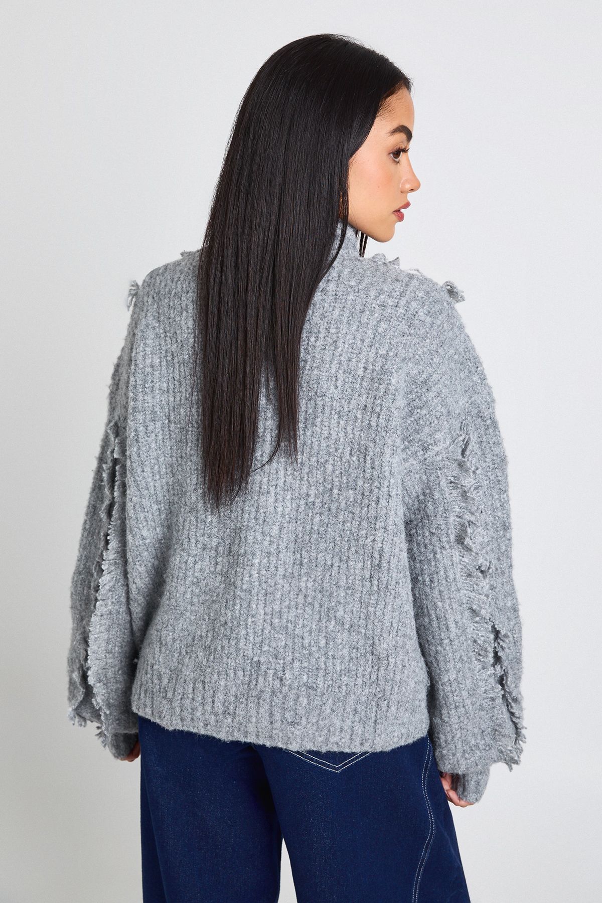 Textured Detail High Neck Jumper - Image 2