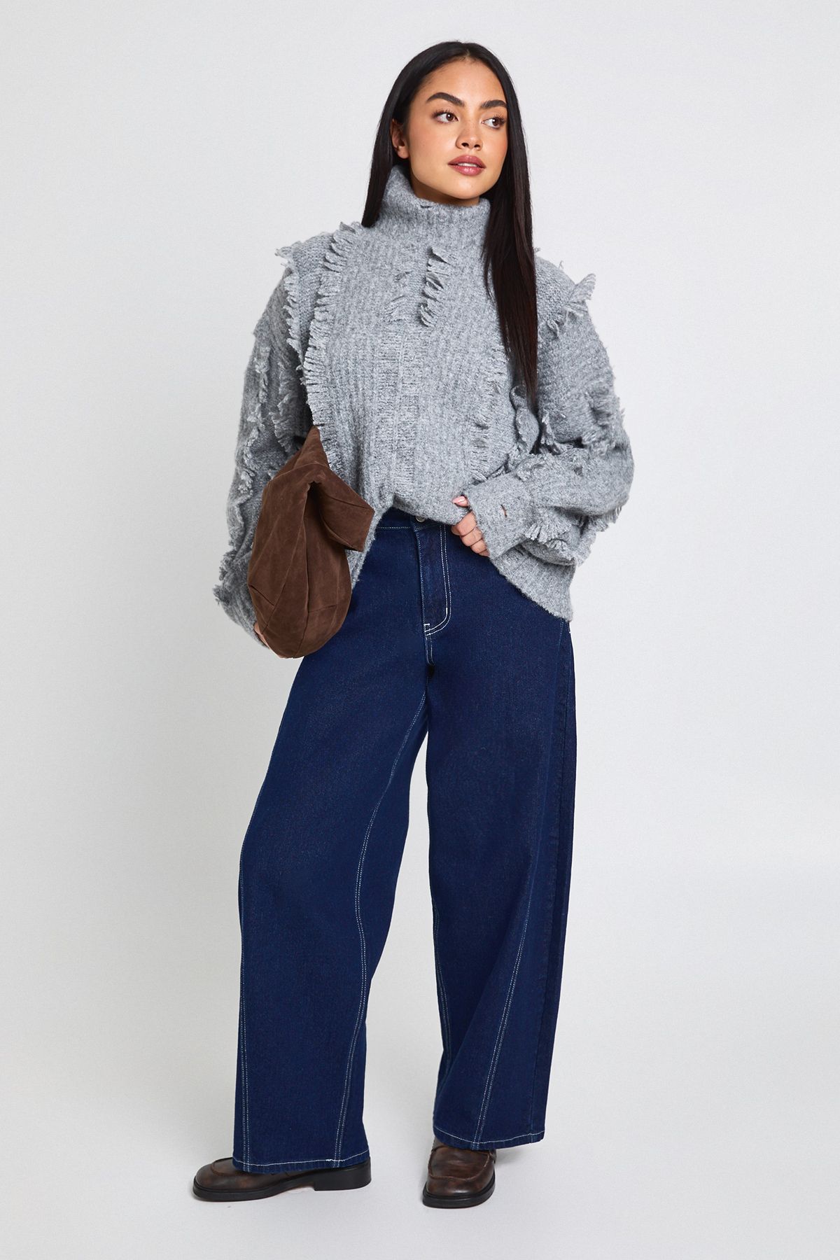 Textured Detail High Neck Jumper - Image 3