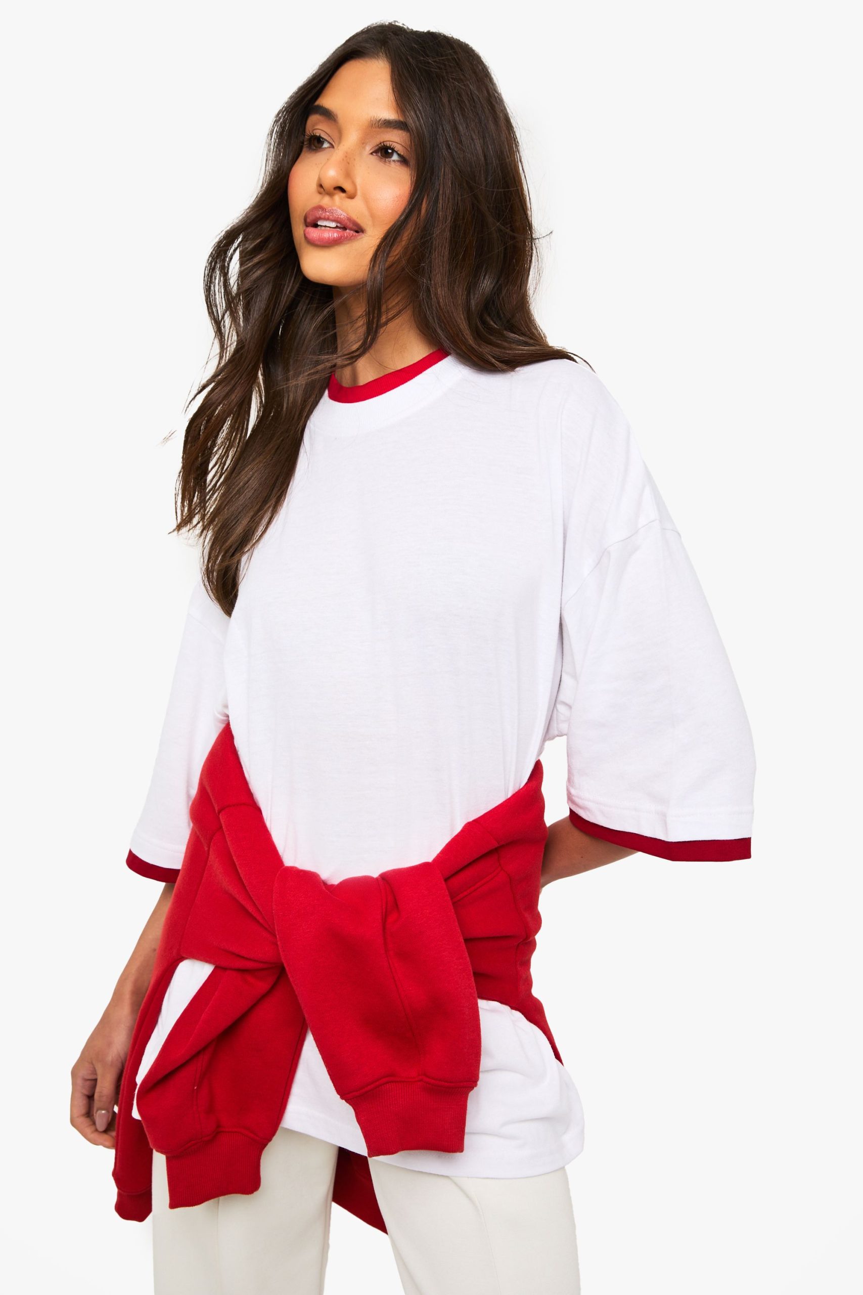 Contrast Binding Oversized T-shirt