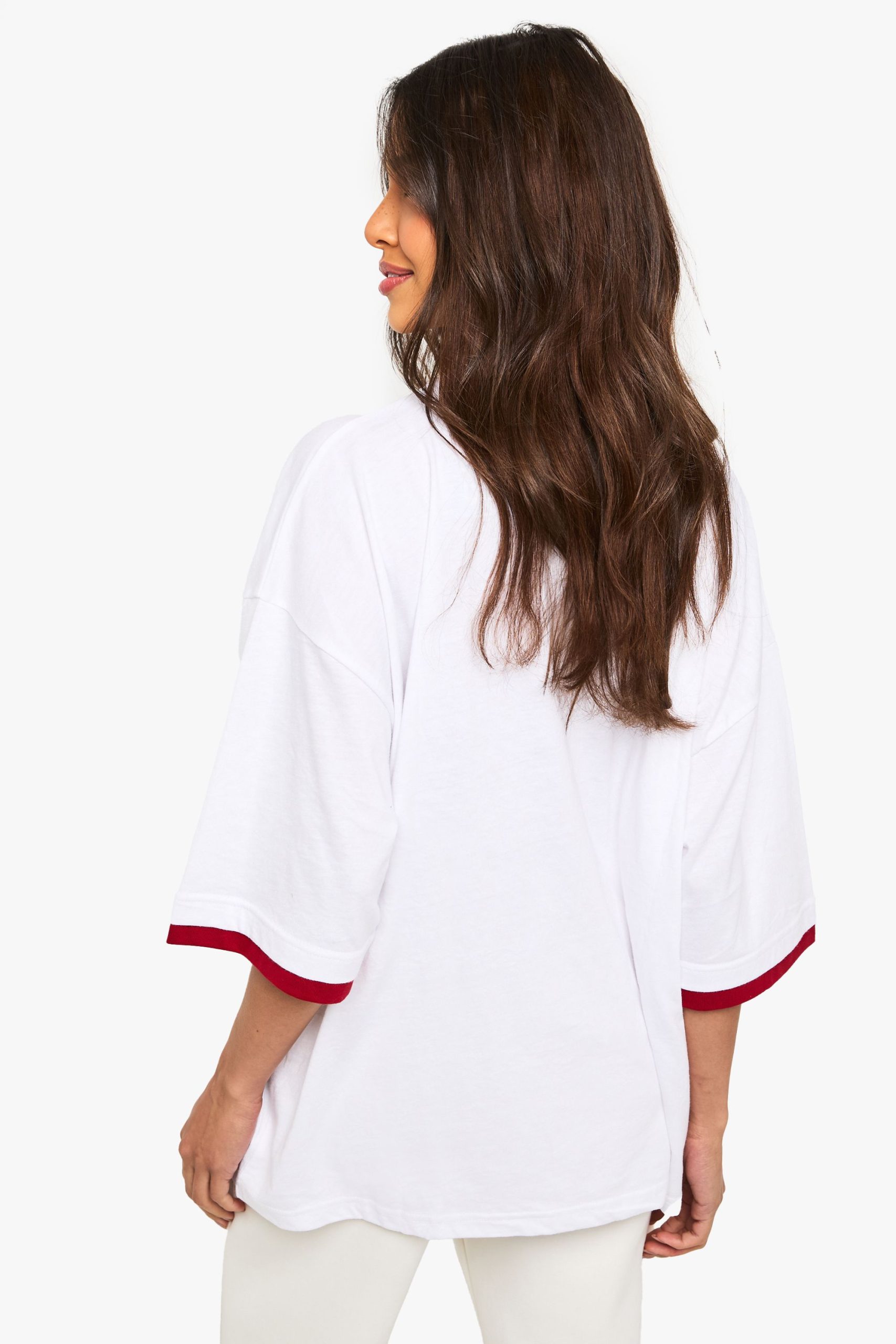 Contrast Binding Oversized T-shirt - Image 2
