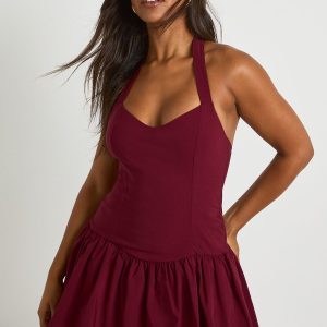 Halterneck Sweetheart Puffball Mini Dress