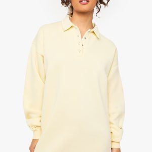 Long Sleeve Collared Sweat Dress