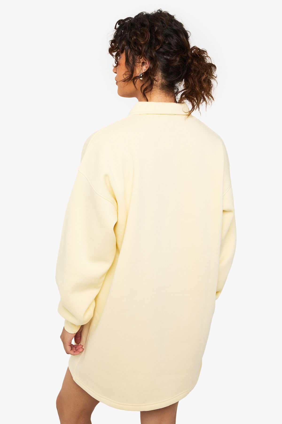 Long Sleeve Collared Sweat Dress - Image 2