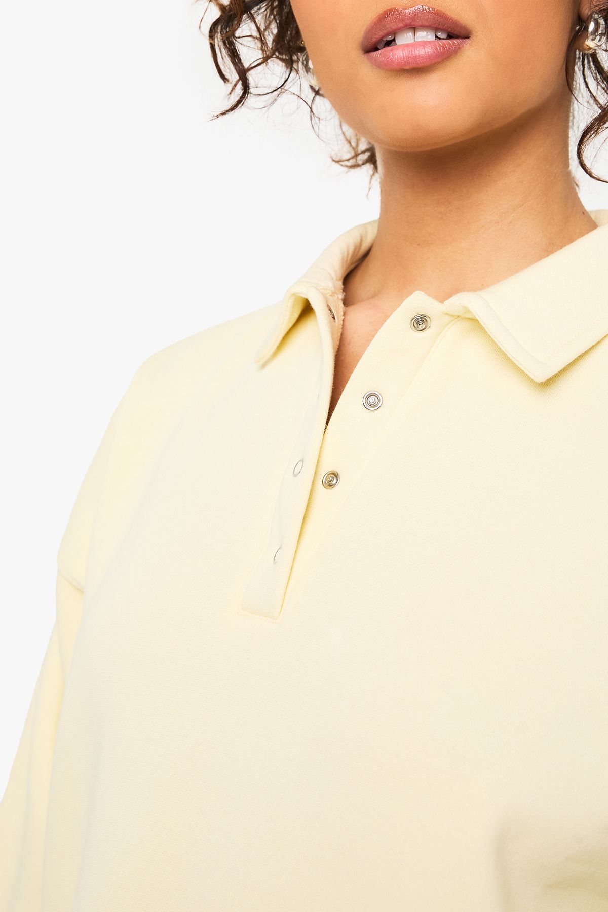 Long Sleeve Collared Sweat Dress - Image 4