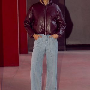 Seam Detail Straight Leg Jean