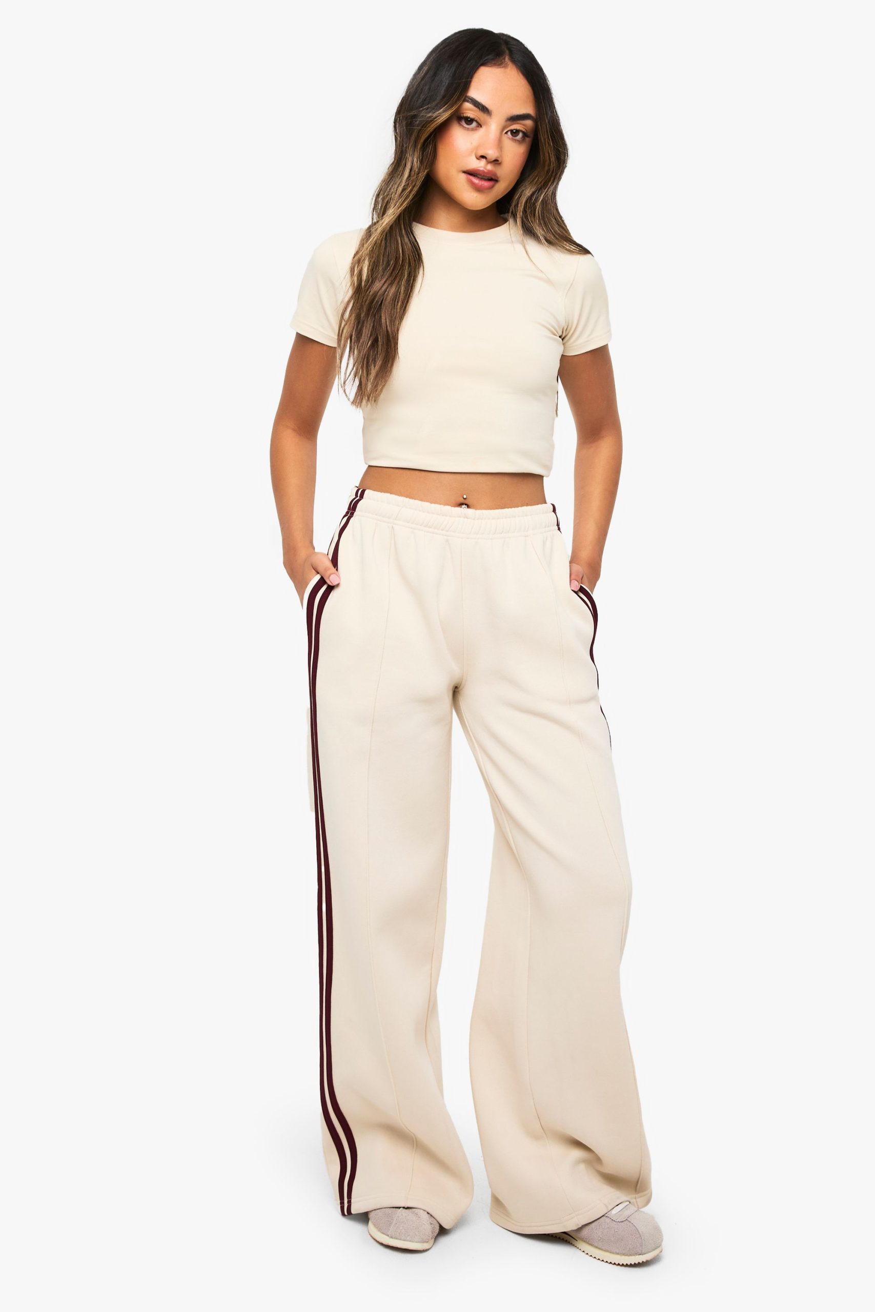 Side Stripe Pintuck Straight Leg Jogger - Image 3