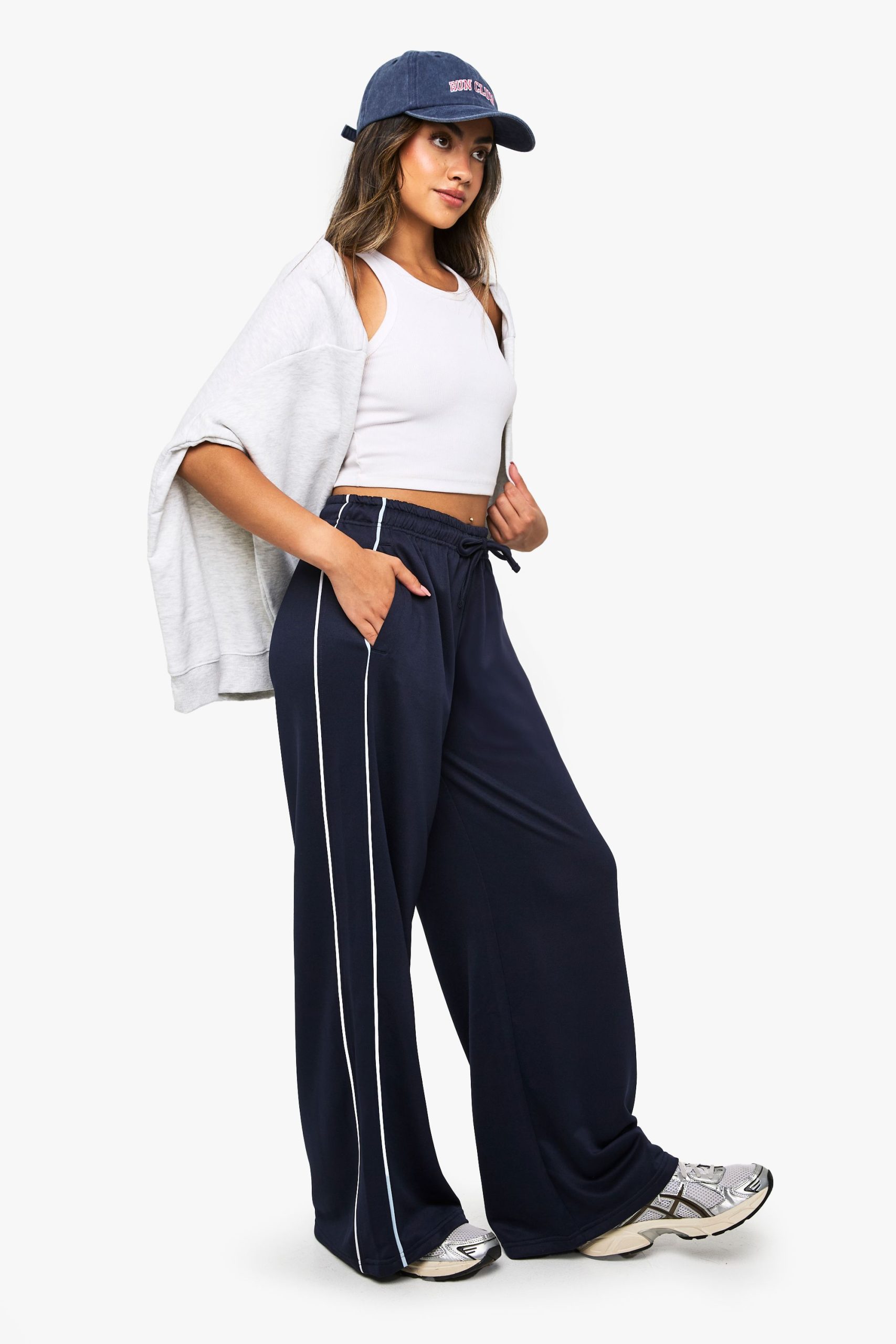 Tricot Side Piping Straight Leg Jogger