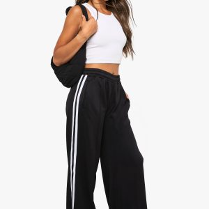 Tricot Side Stripe Tape Straight Leg Jogger