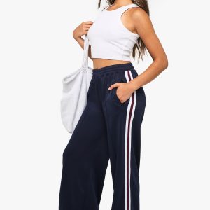 Tricot Side Stripe Tape Straight Leg Jogger