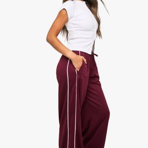 Tricot Side Piping Straight Leg Jogger