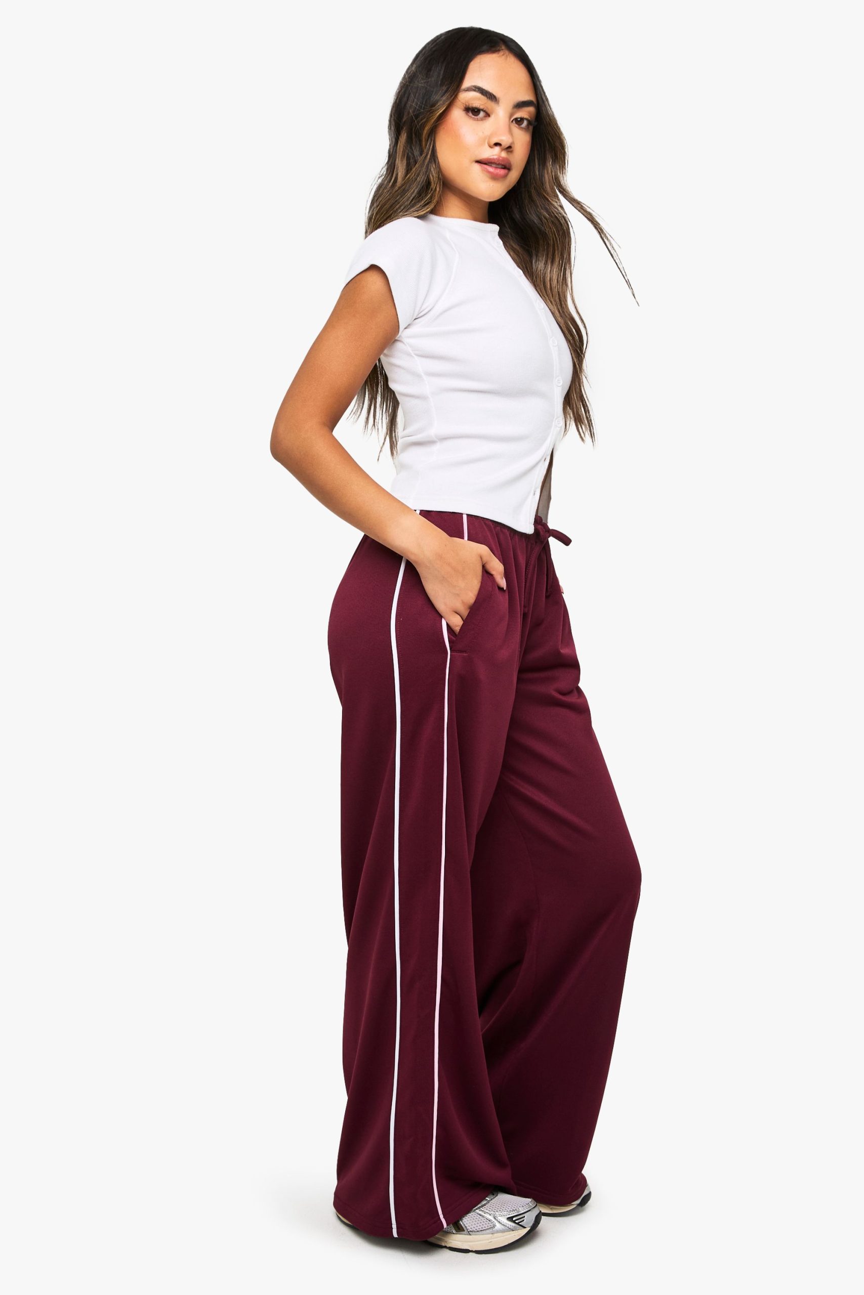 Tricot Side Piping Straight Leg Jogger