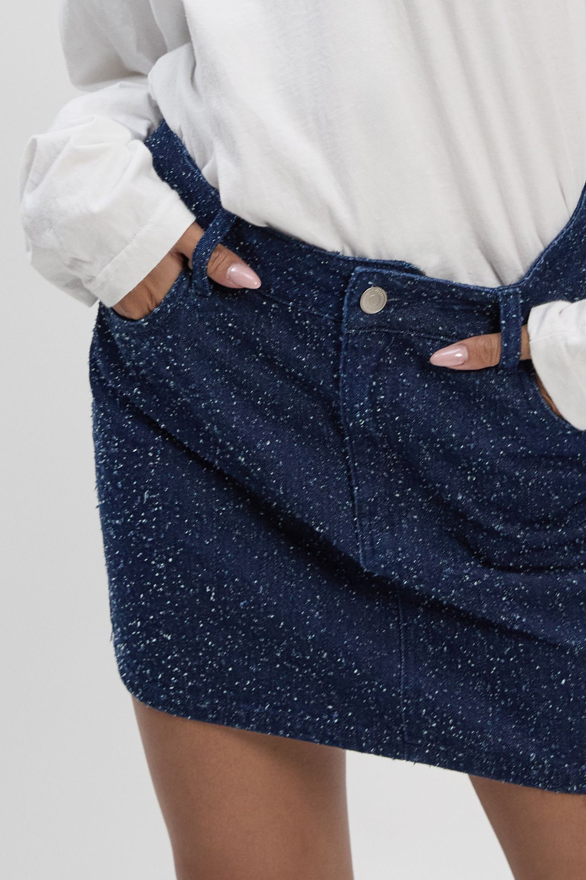 Boucle Denim Mini Skirt - Image 4