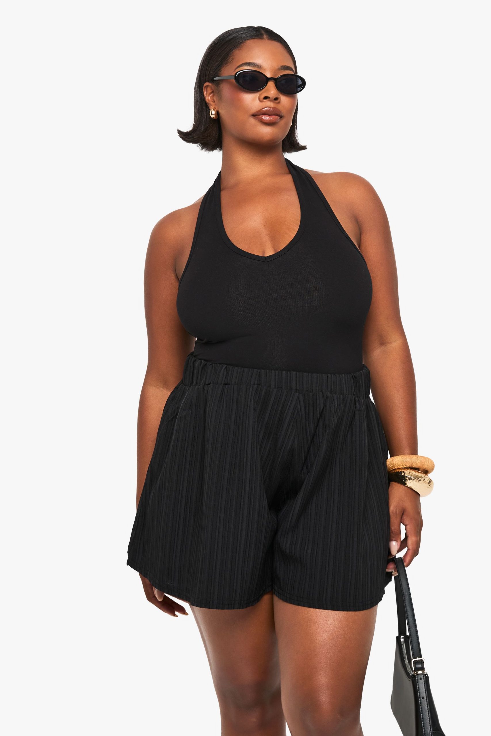 Plus Crinkle Textured Elasticated Flippy Short - Image 3