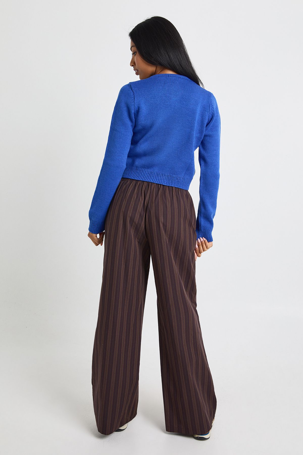 Mixed Stripe Wide Leg Trousers - Image 2