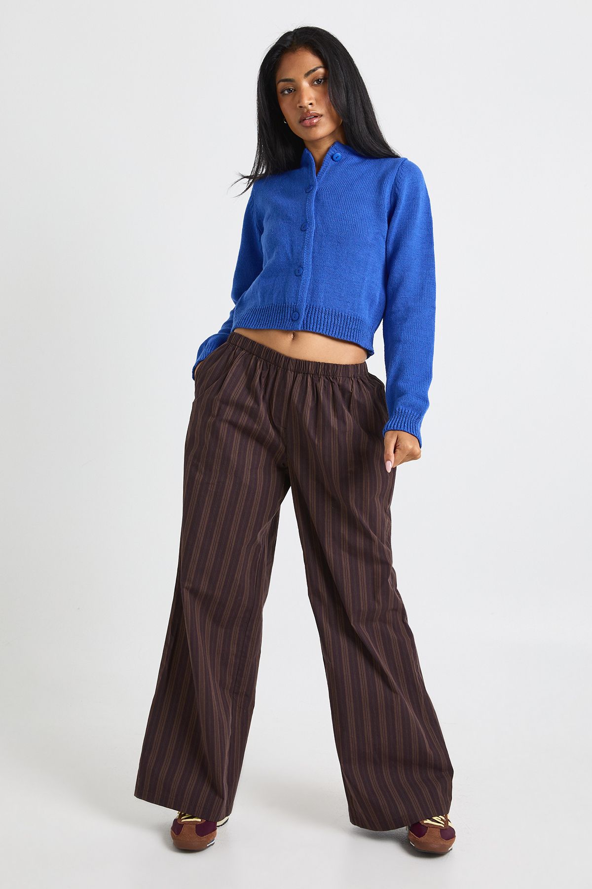 Mixed Stripe Wide Leg Trousers - Image 3
