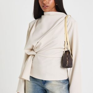 Marl Knot Detail Long Sleeve Top