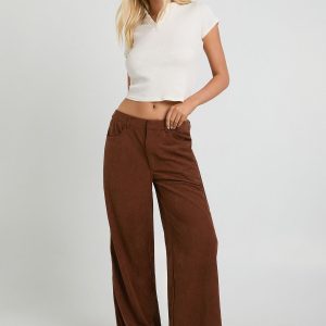 Cord Cinch Waist Wide Leg Trouser