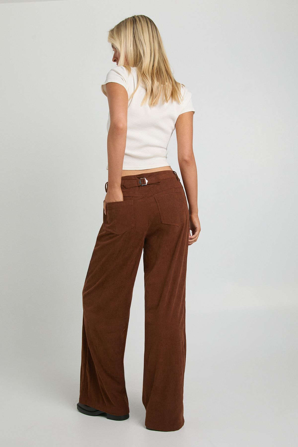 Cord Cinch Waist Wide Leg Trouser - Image 2