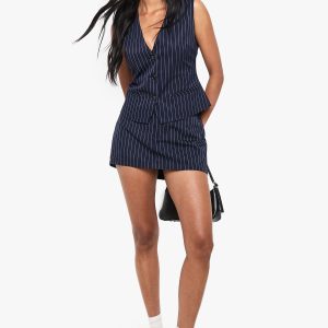 Pinstripe Tailored Mini Skort