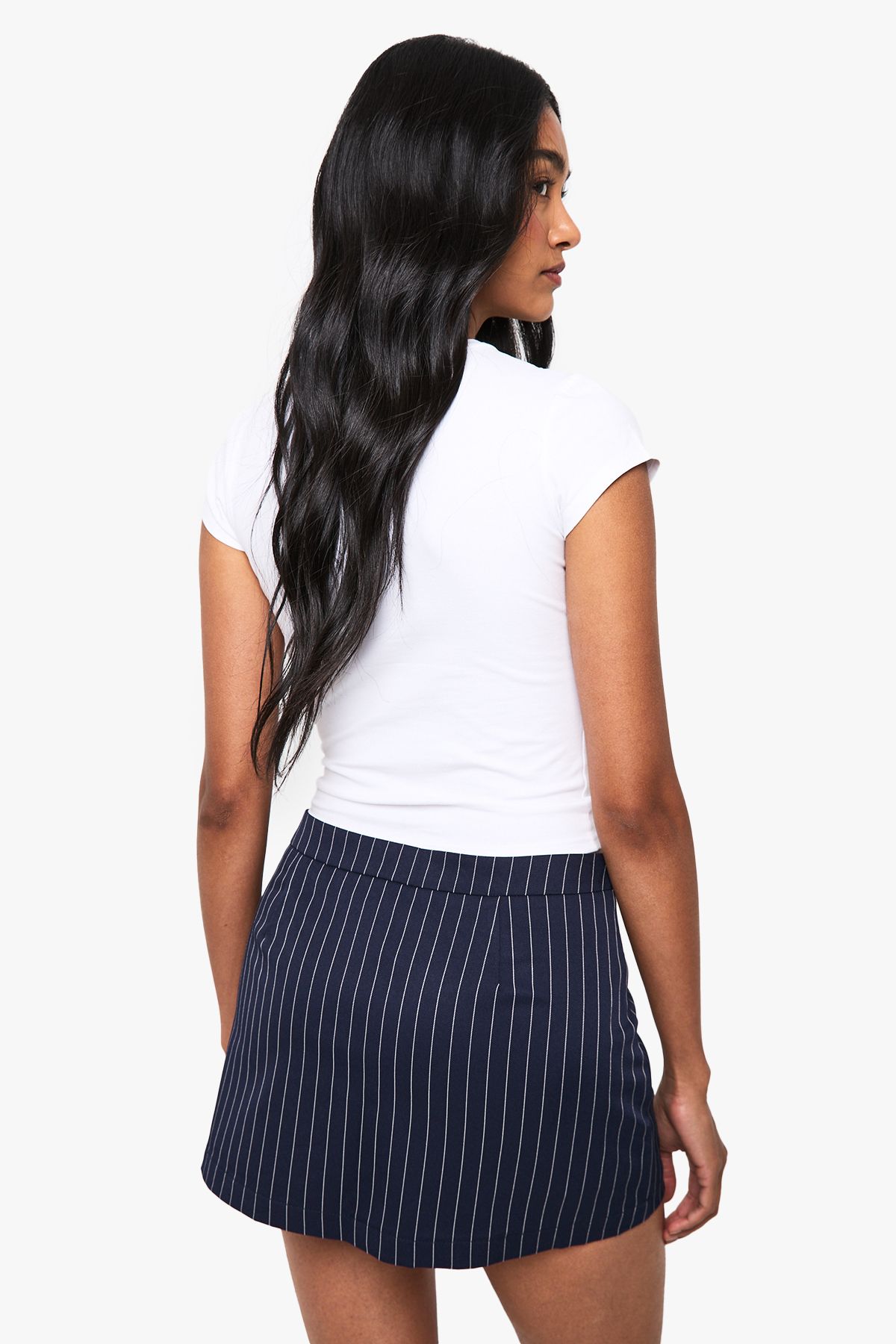 Pinstripe Tailored Mini Skort - Image 2