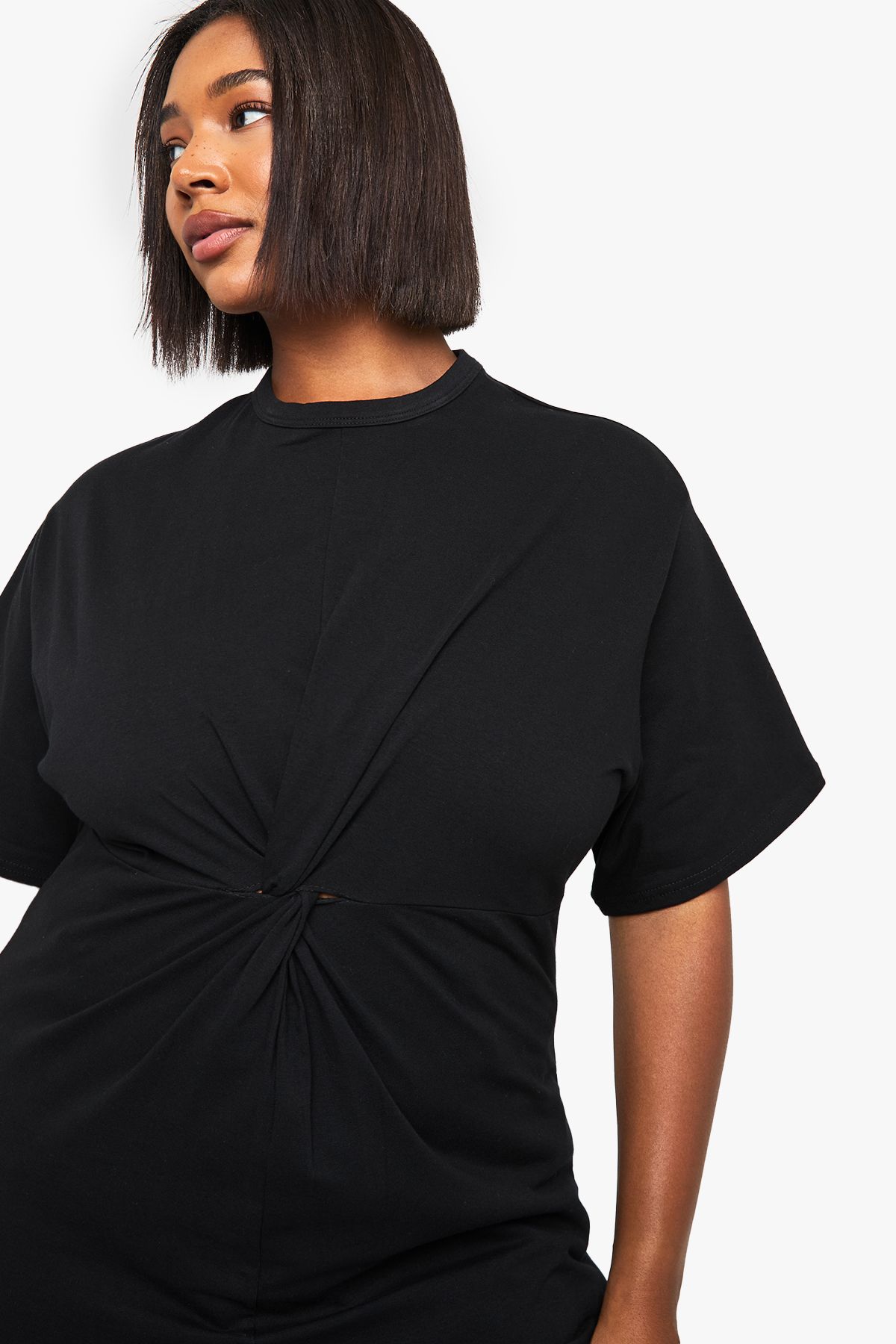 Plus Ruched Knot Detail Short Sleeve Top - Image 4