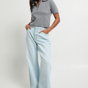Petite High Waist Straight Leg Jean